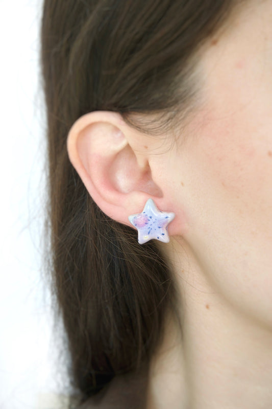 Cercei steluțe mov pastel | Ecluze Studio