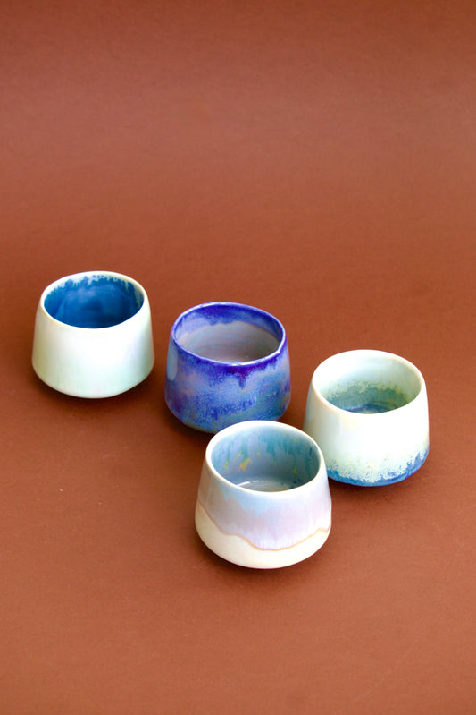 Cană Espresso din Semi-Porțelan – Bleu & Mov Lavandă | Ecluze Studio