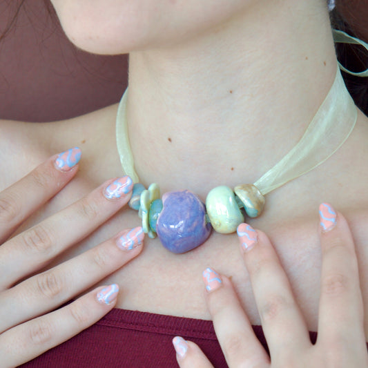 Colier Sugar Babe cu mărgele/charms