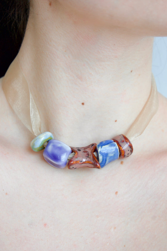 Colier cu mărgele din ceramică | Ecluze Studio