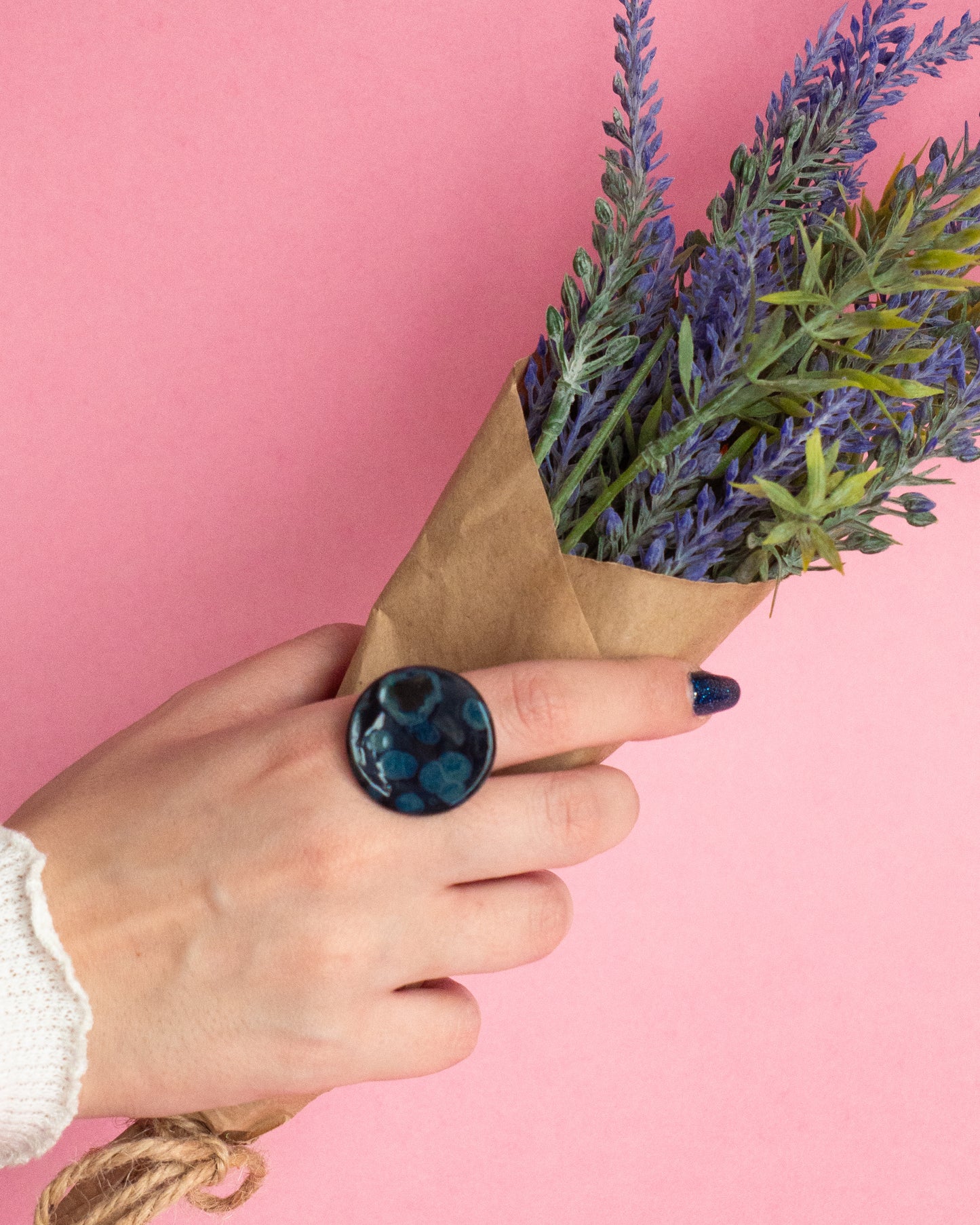 Inel Obsidian Blue| Ecluze Studio