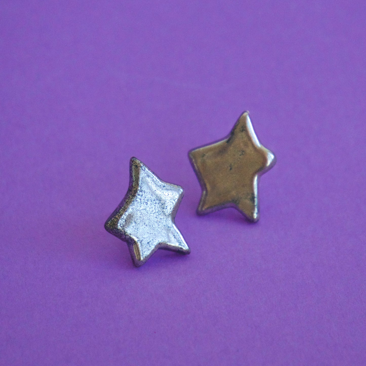 Cercei steluţe Silver Chrome | Ecluze Studio