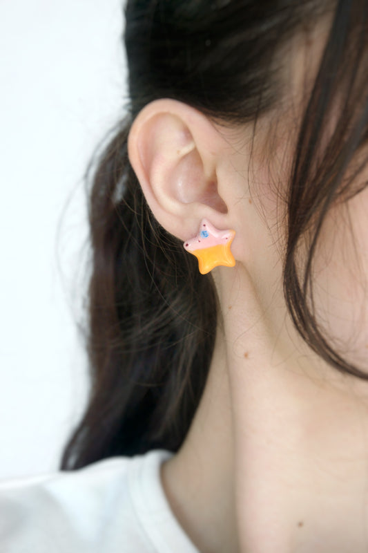 Cercei steluțe coral | Ecluze Studio