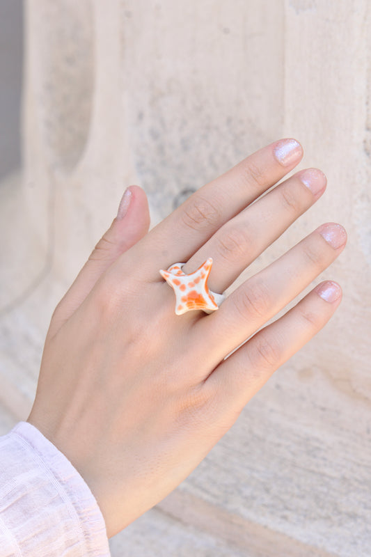 Inel ceramică Coral Star | Ecluze Studio