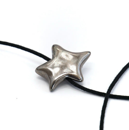 Charm din ceramică – Stea Gri metalic | Ecluze Studio