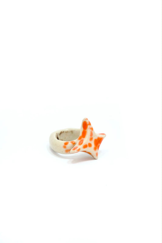 Inel ceramică Coral Star | Ecluze Studio