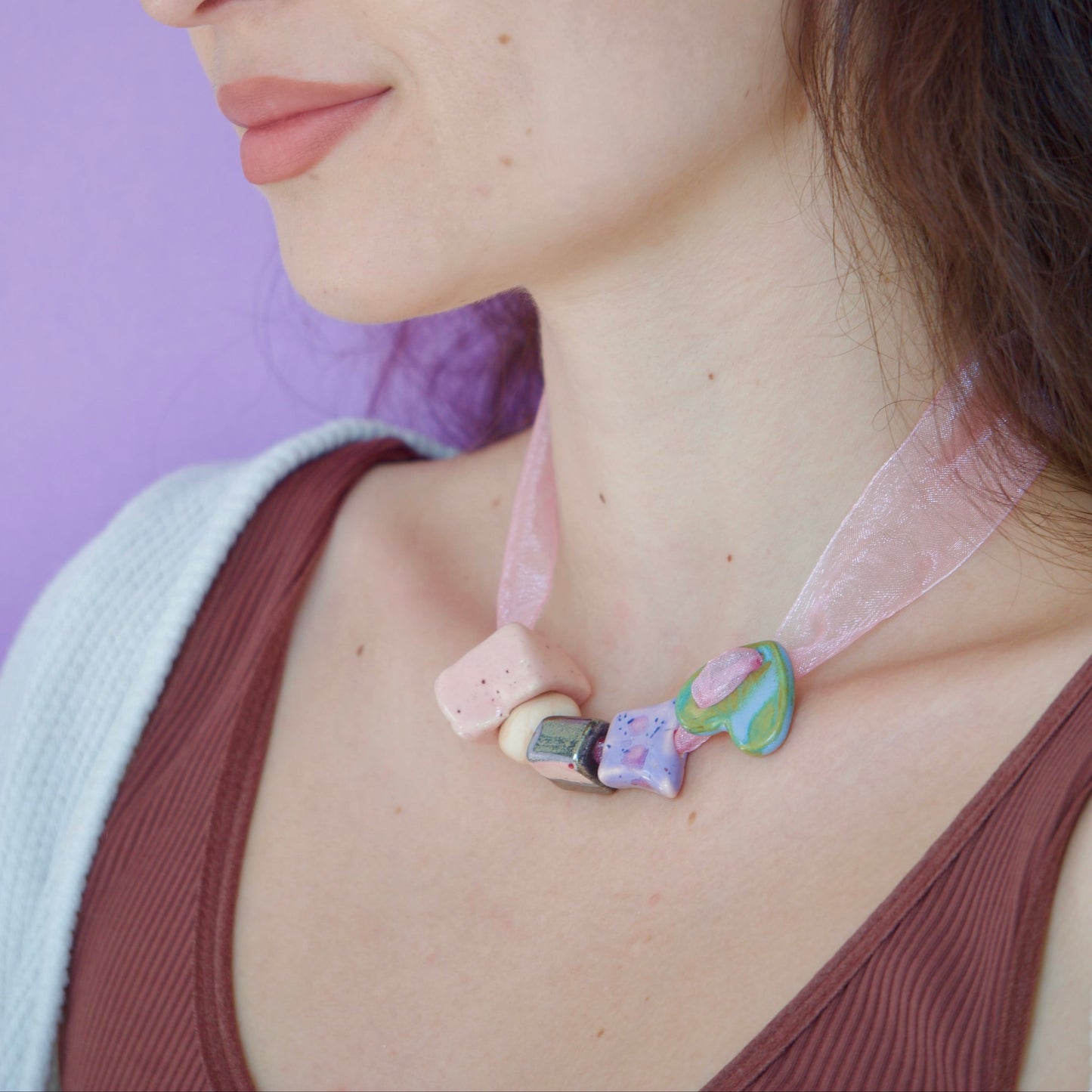 Colier Purple Promise cu  mărgele | Ecluze Studio