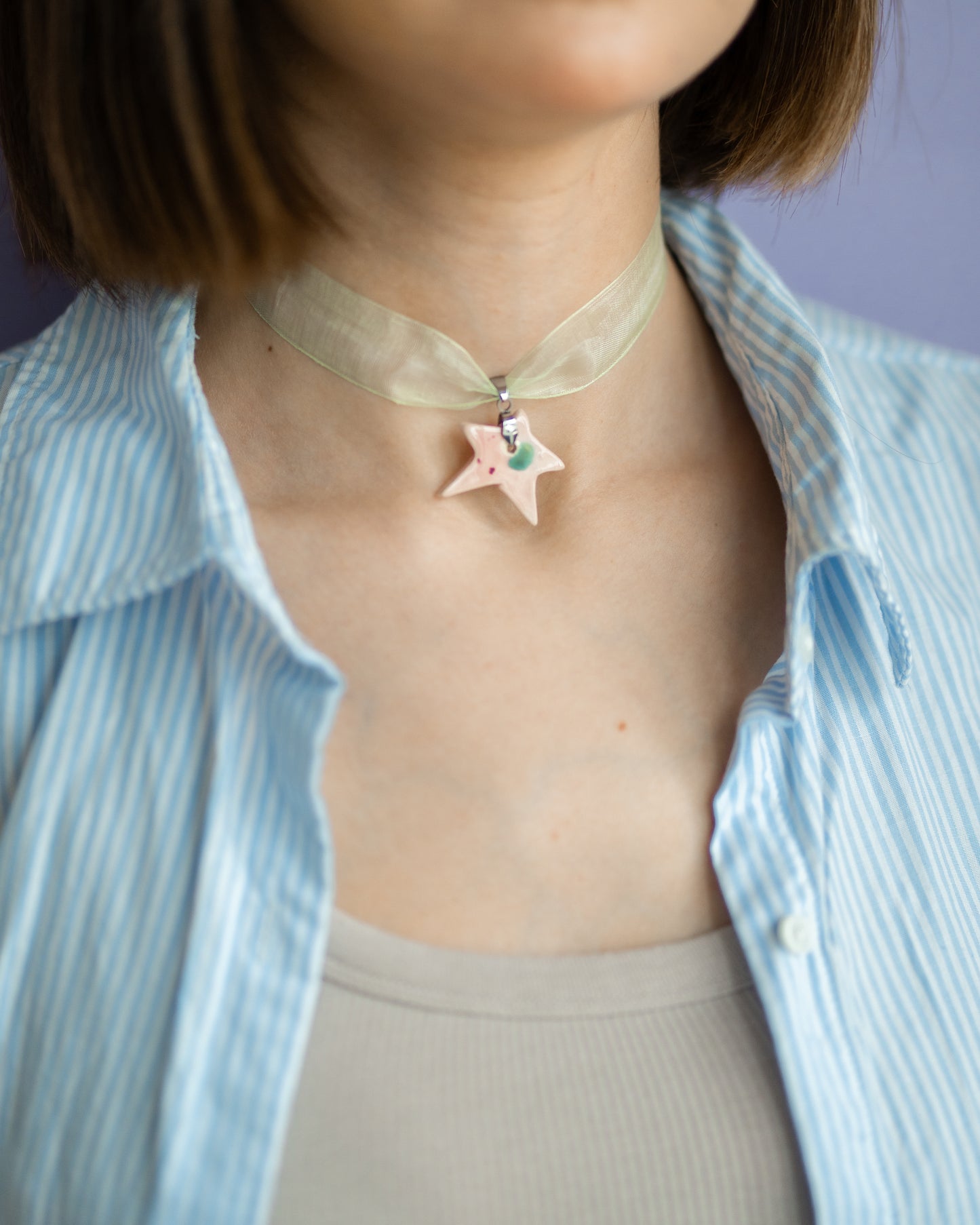 Colier pandantiv stea din ceramică | Ecluze Studio