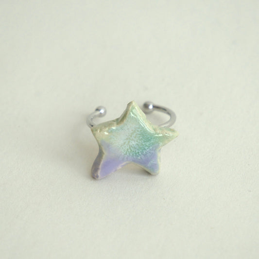 Inel ajustabil din ceramică – Stea Pastel | Ecluze Studio