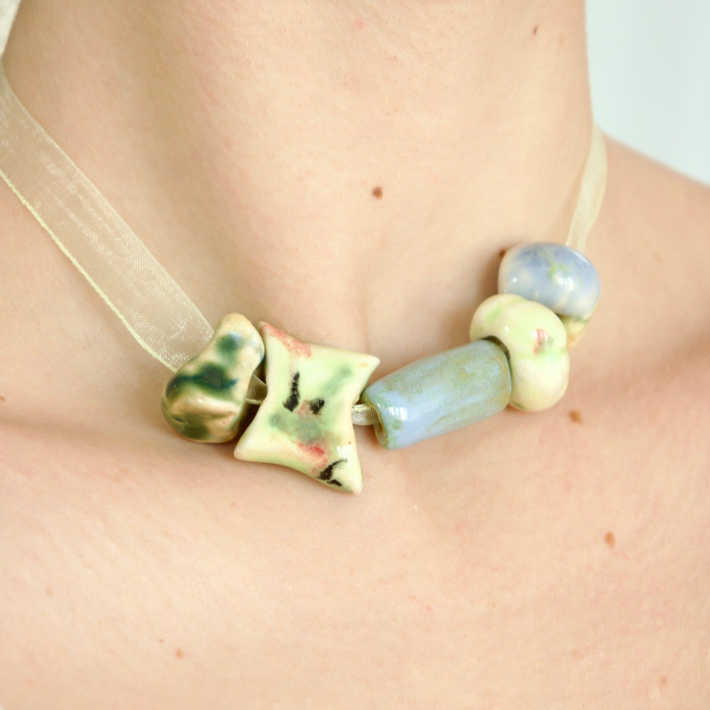 Colier cu mărgele din ceramică | Ecluze Studio