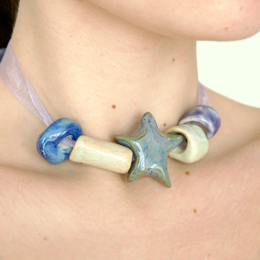 Colier cu mărgele din ceramică | Ecluze Studio