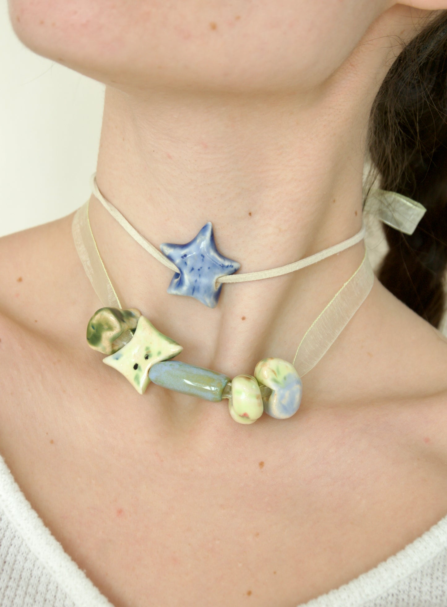 Colier cu mărgele din ceramică | Ecluze Studio