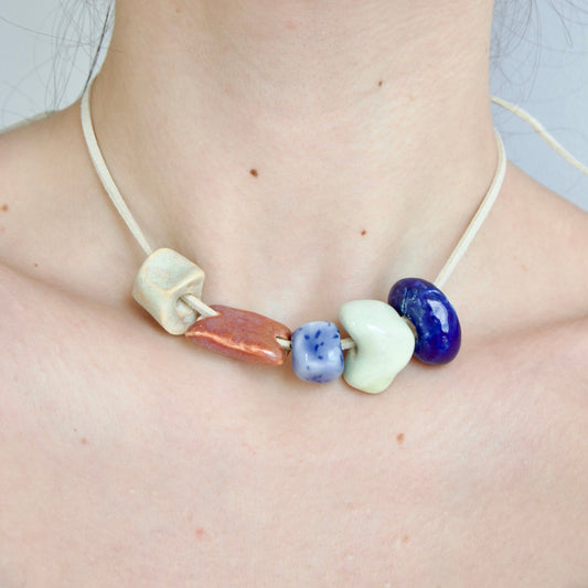 Colier cu mărgele din ceramică | Ecluze Studio