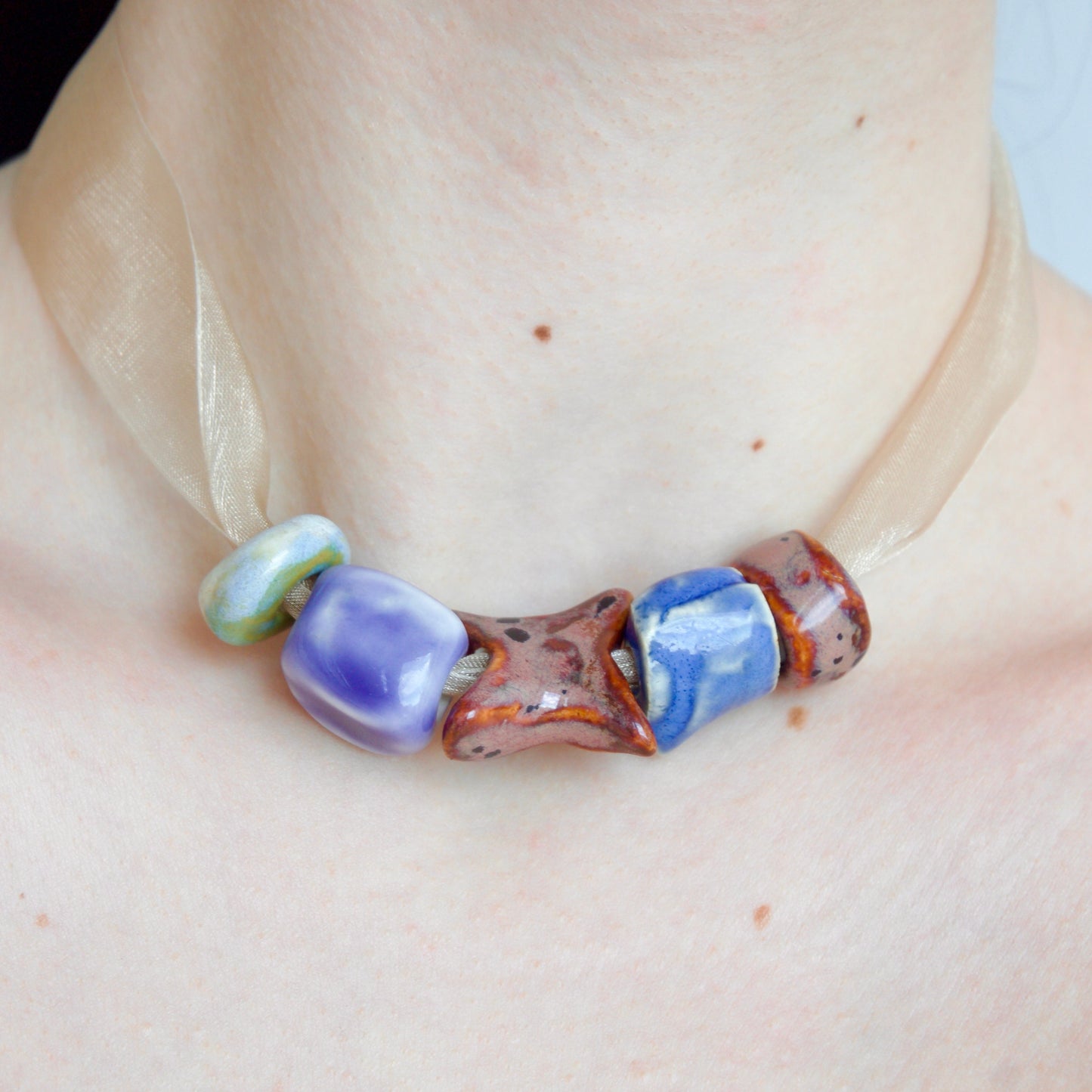 Colier cu mărgele din ceramică | Ecluze Studio