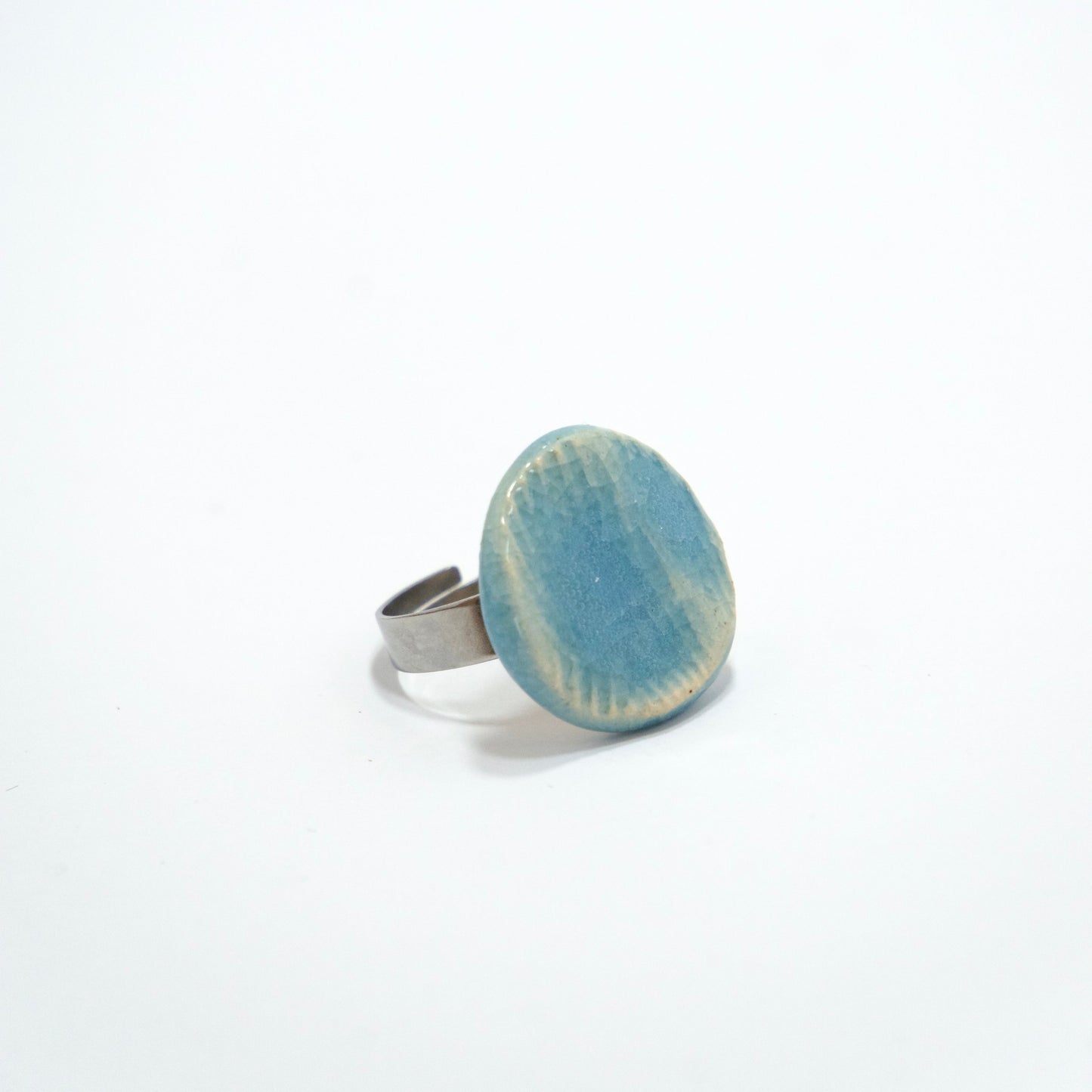 Inel ceramic rotund bleu | Ecluze Studio