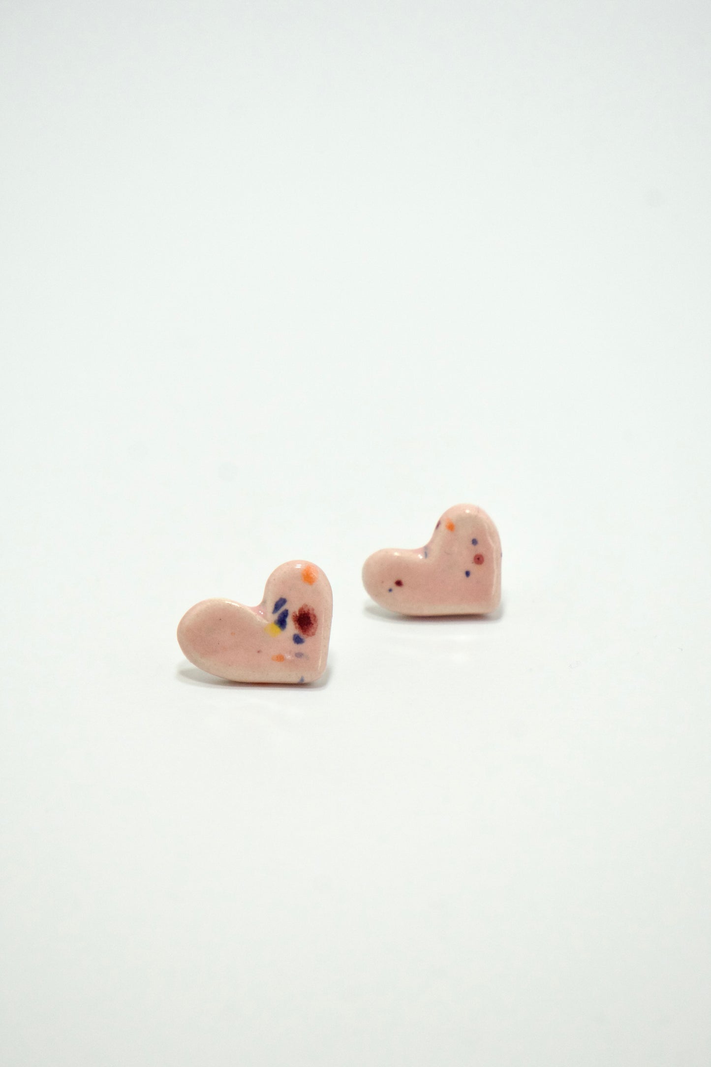 Cercei inimi roz pastel | Ecluze Studio