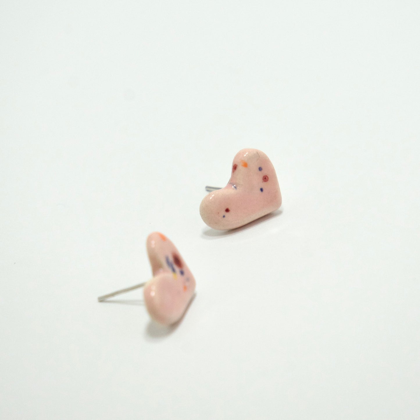 Cercei inimi roz pastel | Ecluze Studio
