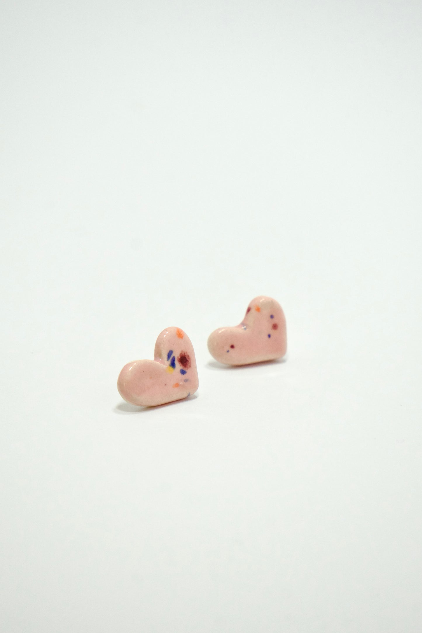 Cercei inimi roz pastel | Ecluze Studio