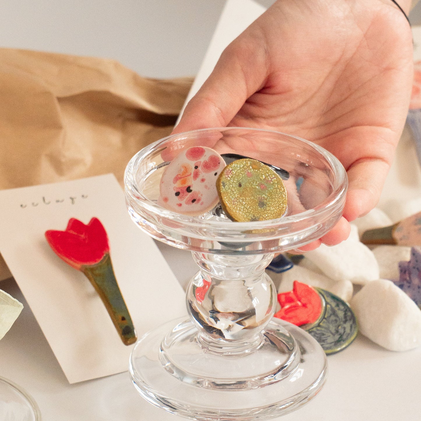 Inel texturat verde | Ecluze Studio