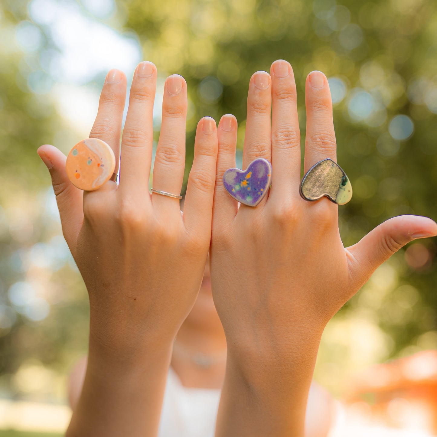 Inel inimă gri metalic | Ecluze Studio