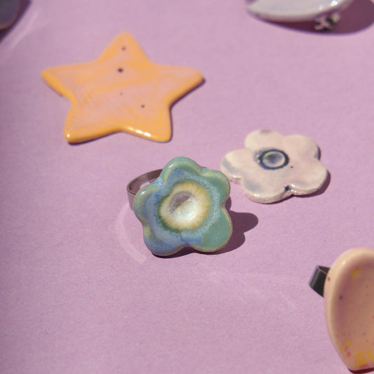 Inel floare turquoise | Ecluze Studio