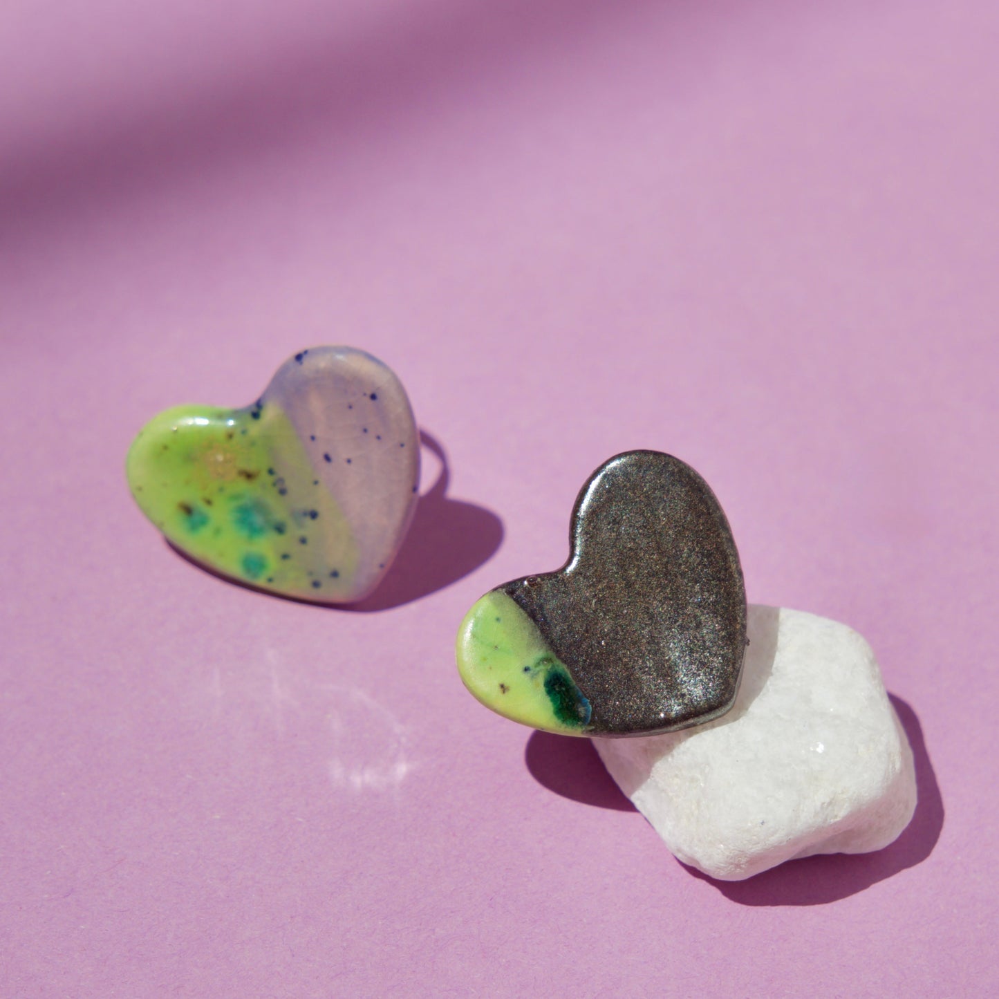 Inel inimă gri metalic | Ecluze Studio