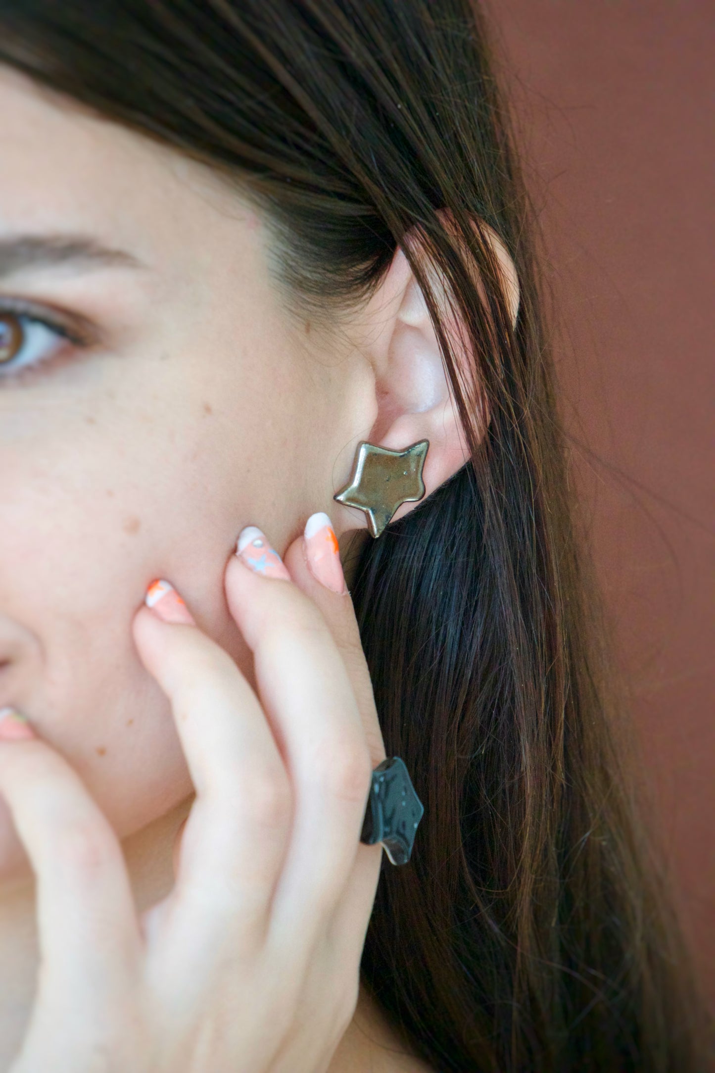 Cercei steluţe Silver Chrome | Ecluze Studio