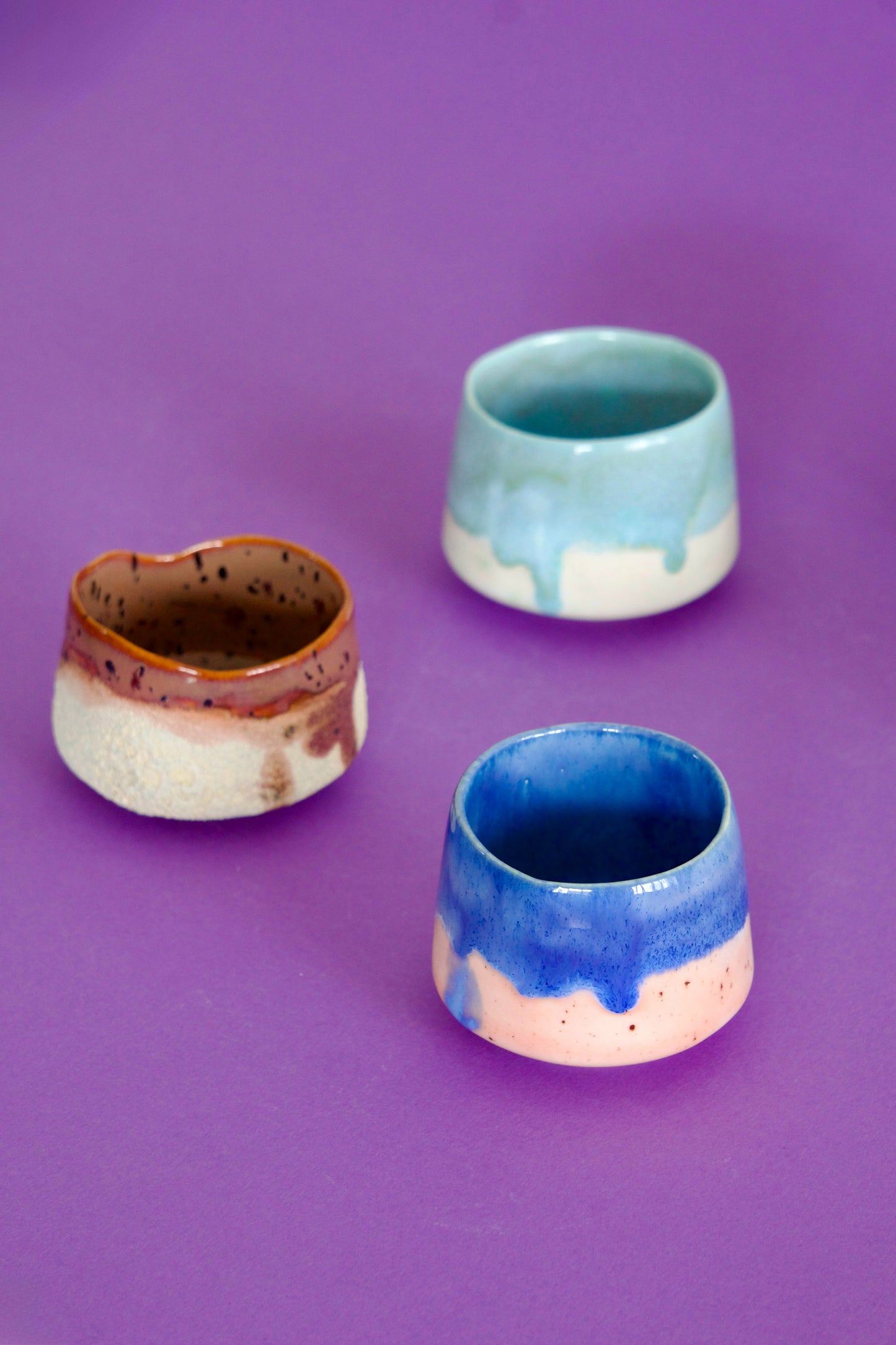 Cană espresso  – Albastru ultramarin & Coral | Ecluze Studio