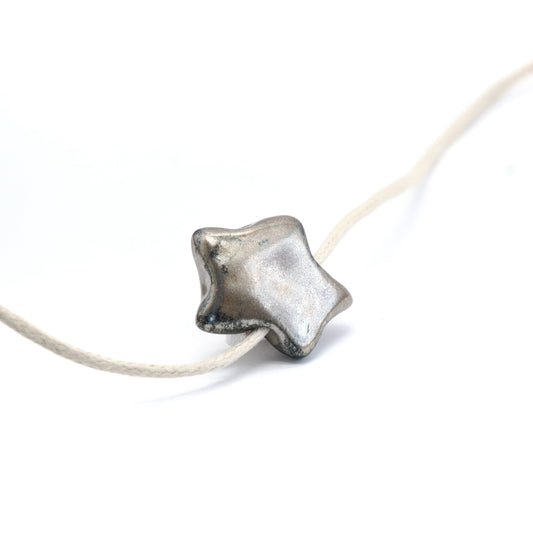 Charm din ceramică – Stea Gri metalic | Ecluze Studio