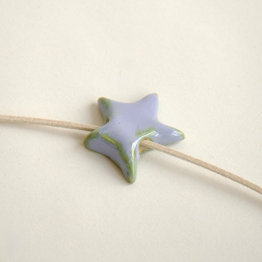 Charm din ceramică – Stea Mov Pastel | Ecluze Studio