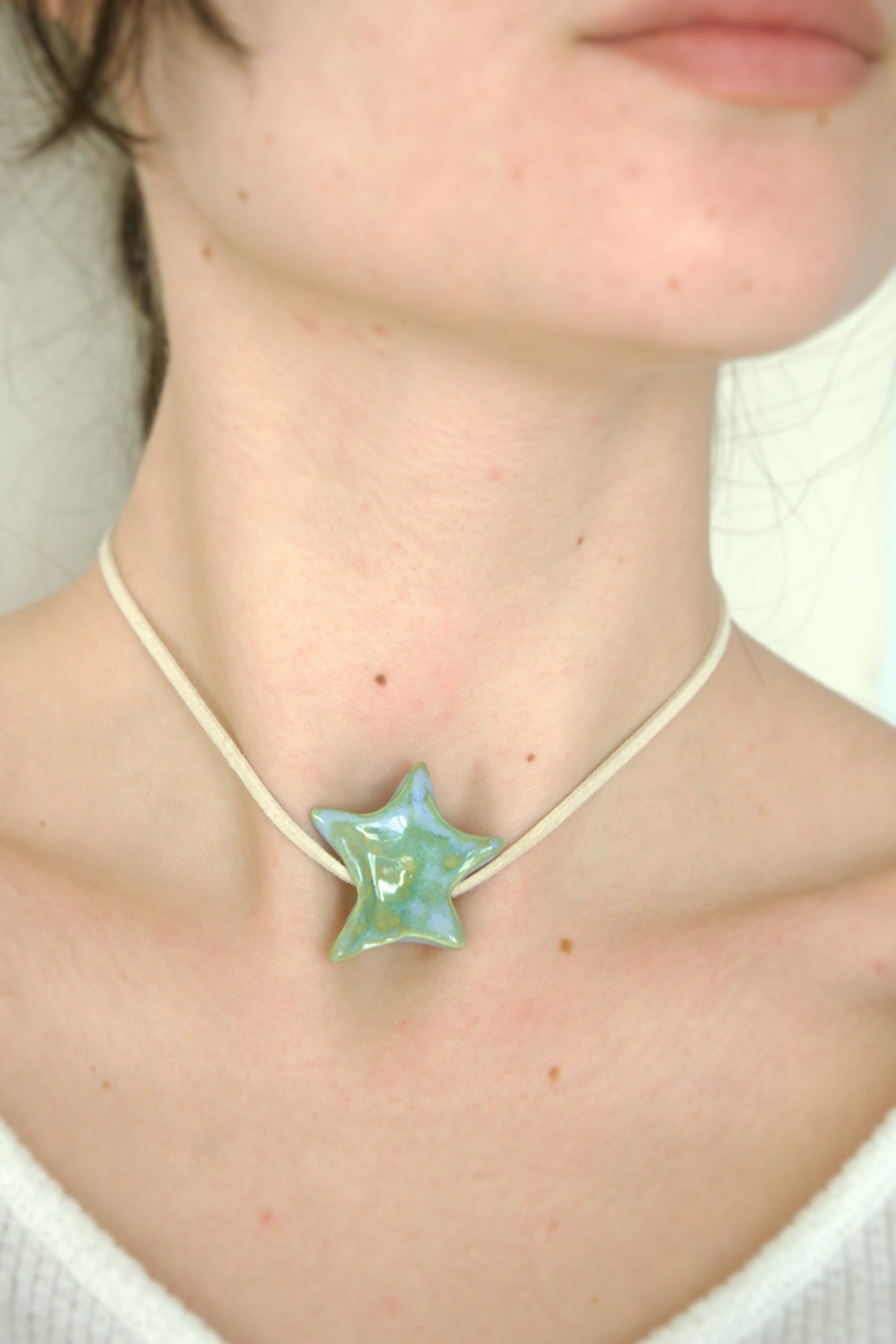 Charm din ceramică – Stea Mov Pastel | Ecluze Studio